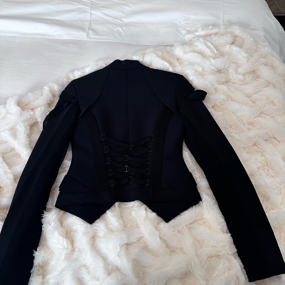 Authentic Herve Leger Black Structured Blazer- Runway Collection- RARE - Picture 7 of 11